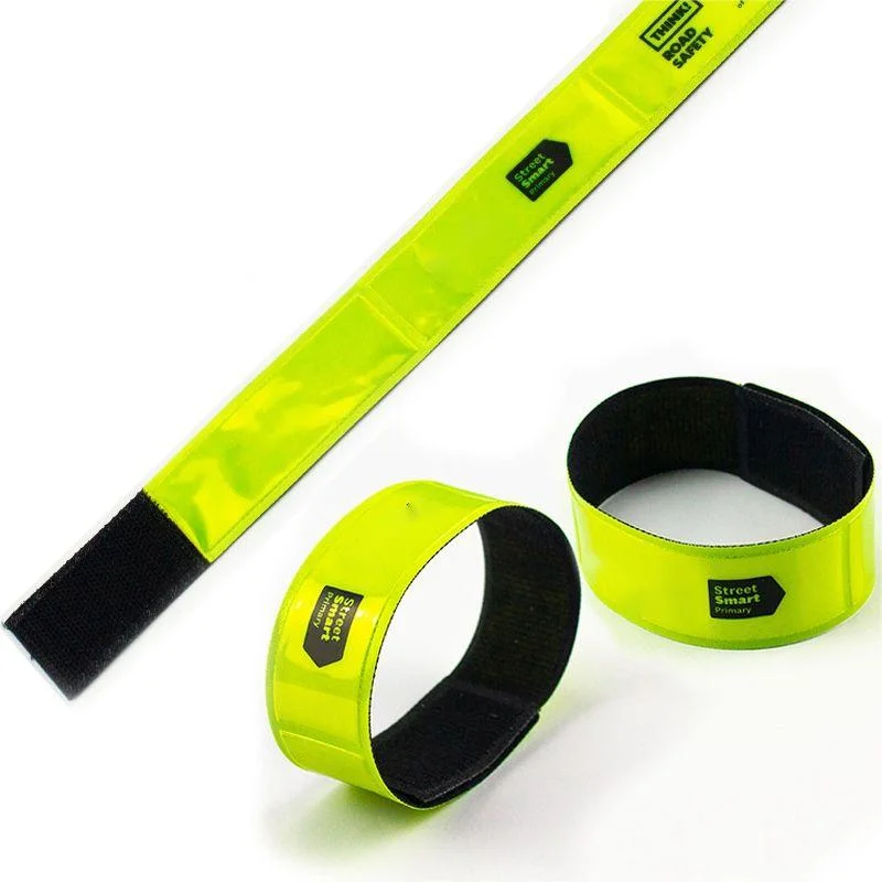 Custom High Visibility PVC Snap Bracelets Safety Reflective Slap Band Bracelet