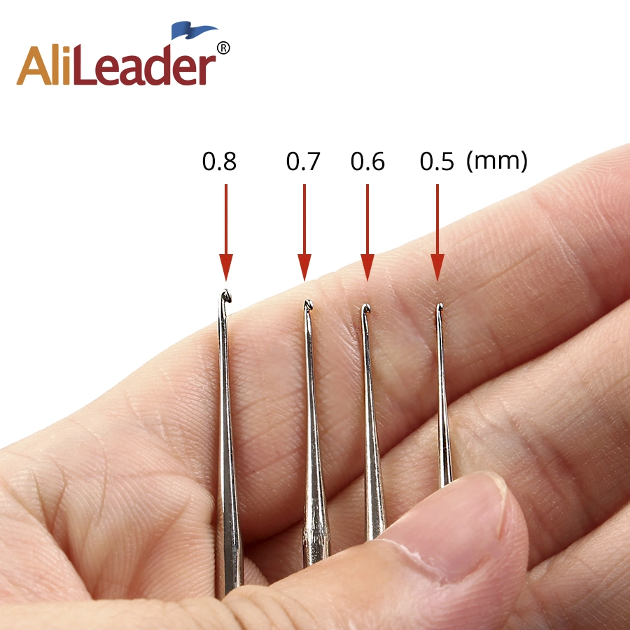 One Head Metal Knitting Needle Coffee Aluminum Plastic Handle Crochet Hook for Making Braid Twist Crochet Hair Tools