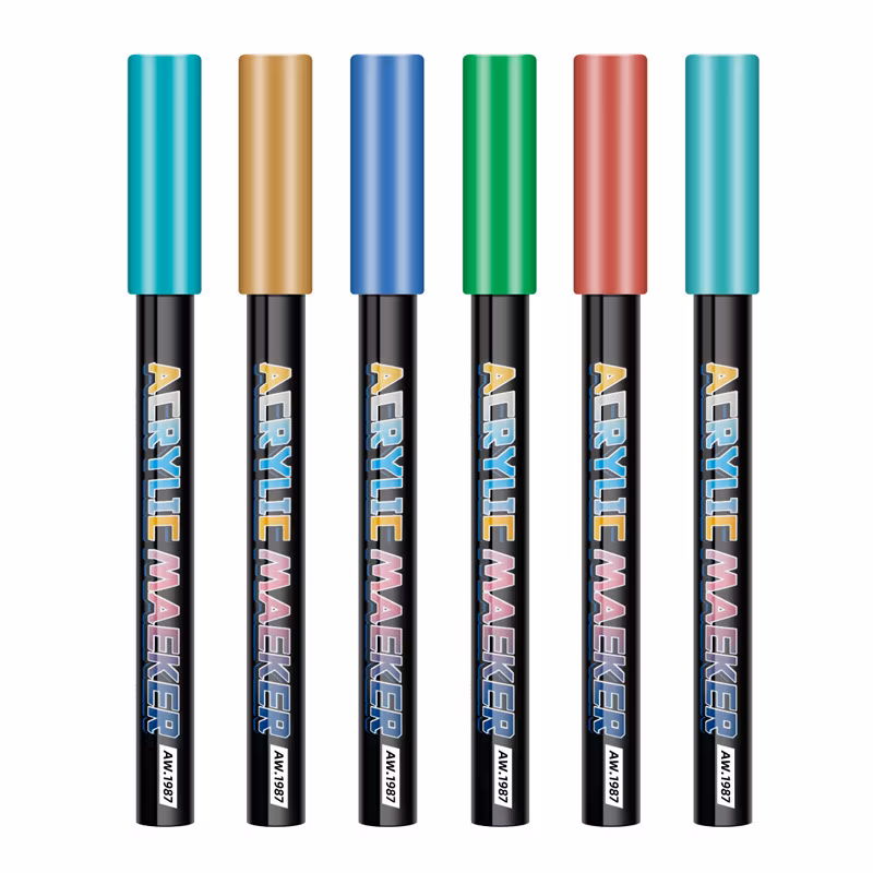 12/24/36-Color Acrylic Marker Set for Kids: a Colorful and Non-Bleeding Art Tool for Safe and Creative Drawing