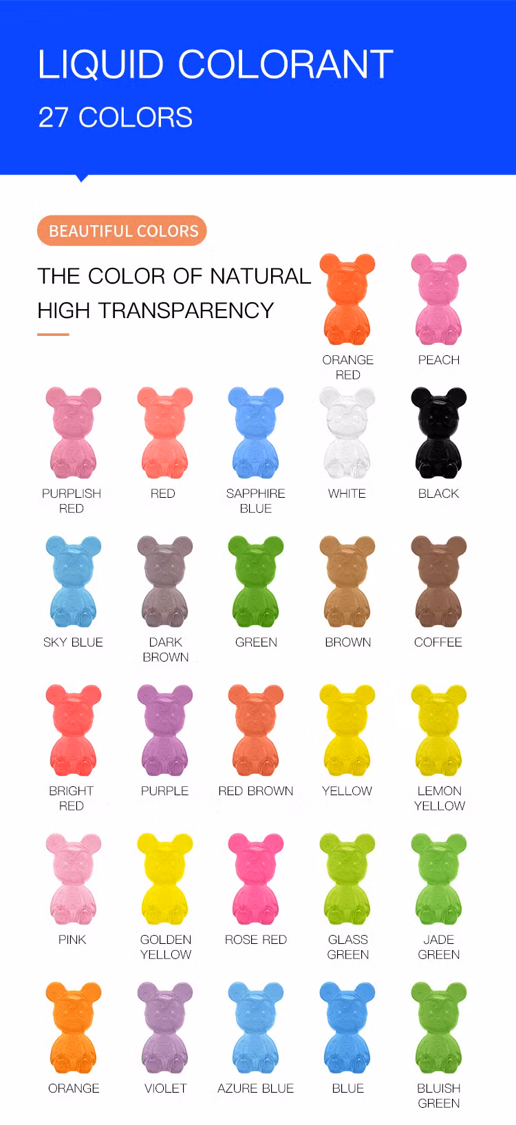 CNMI 10 Ml One Bottle 27 Kinds Color Liquid Epoxy Resin Dye for making Crystal Epoxy Resin Handicraft