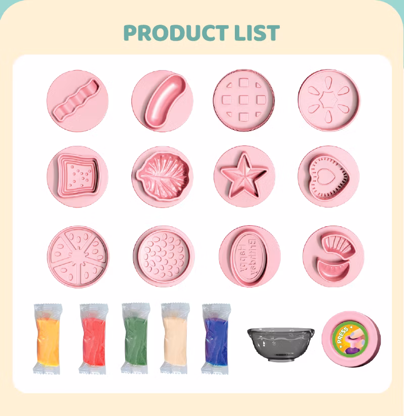 2 in 1 Colorful Clay DIY Children&prime;s Storage Play House Dough Toy Suitcase Mini Kitchen Toys for Girls Kid Toys Kitchen Play Colored Clay Set