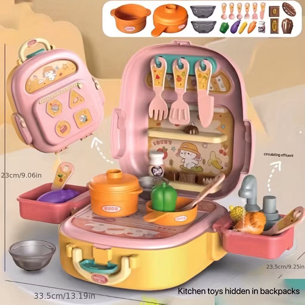 Wholesale Kitchen Play House Backpack Colored Mud Suit Kids Intelligence Clay Playdough Toys DIY Play Dough Tool Toy Funny Air Dry Clay