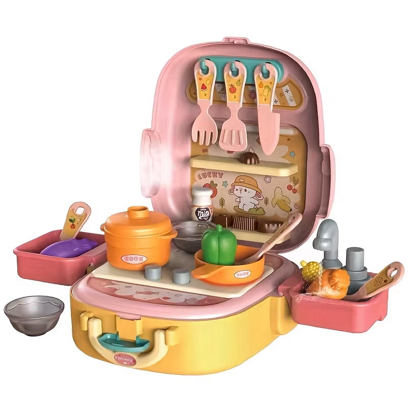 Wholesale Kitchen Play House Backpack Colored Mud Suit Kids Intelligence Clay Playdough Toys DIY Play Dough Tool Toy Funny Air Dry Clay