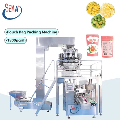 Automatic Bubble Gum Sweets Gummy Bear Candy Potato Chips Pouch Premade Bag Packing Machine