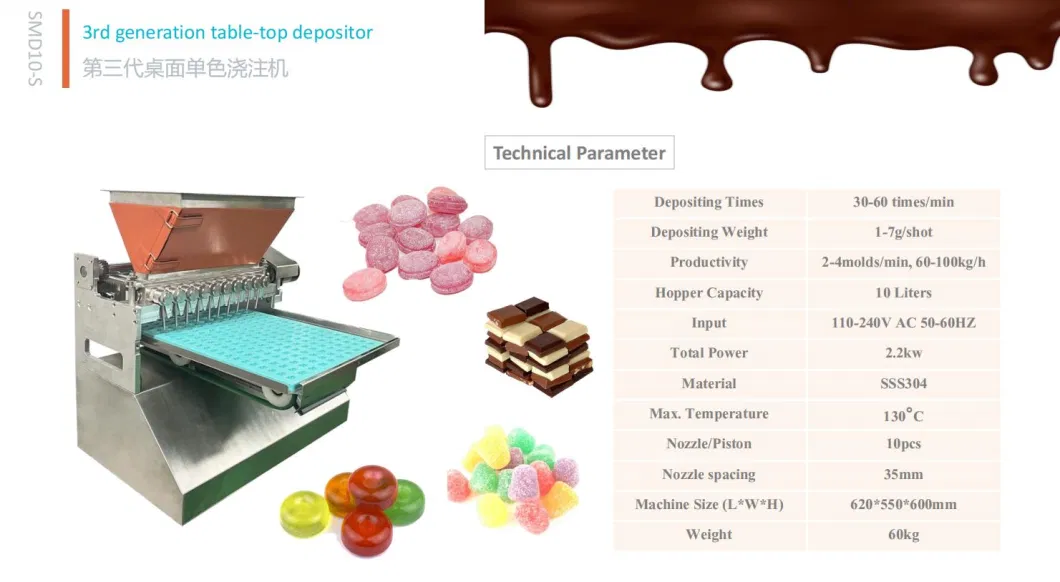 OEM Chocolate Production Jelly Depositing Line Gummy Candy Making Machine SMD10-S