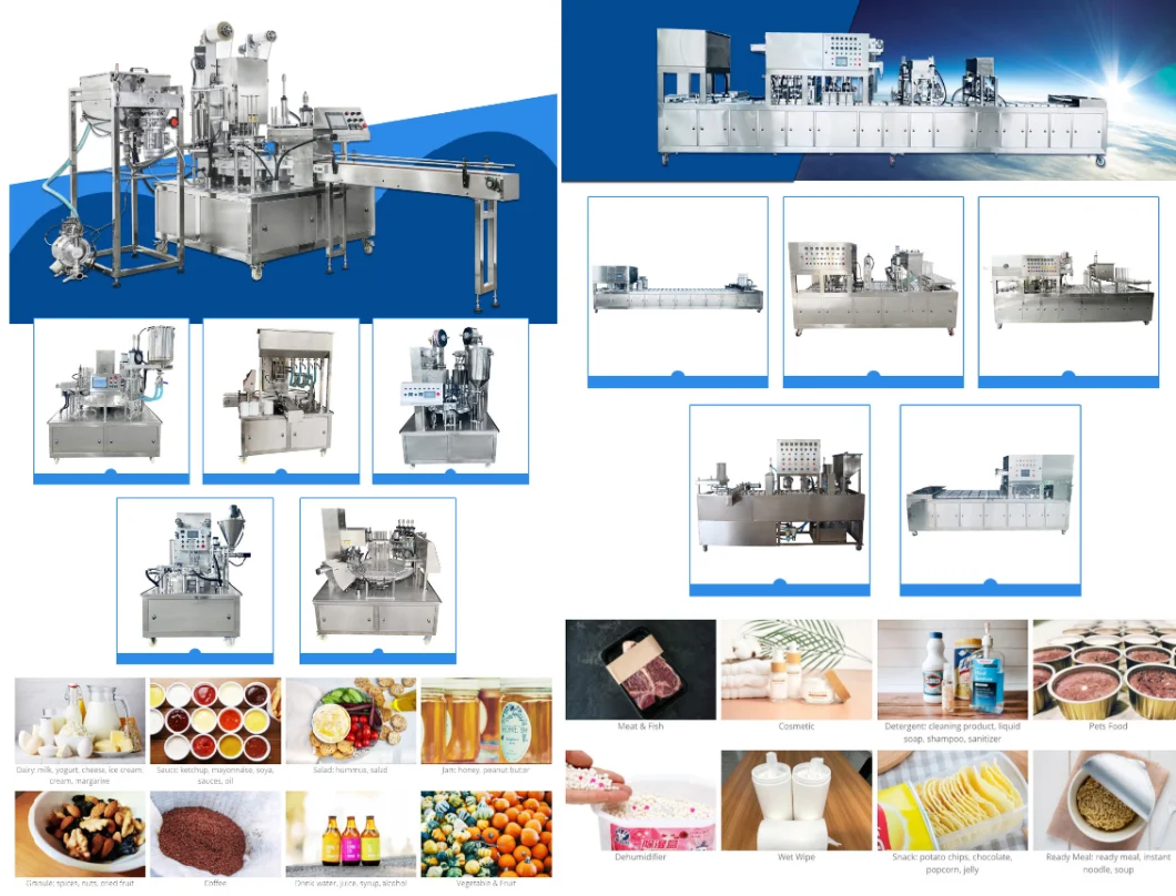 Fully Automatic Edible Popcorn Cup Aluminum Foil Sealing Machine Snacks Jar French Fries Candy Packaging Production Line