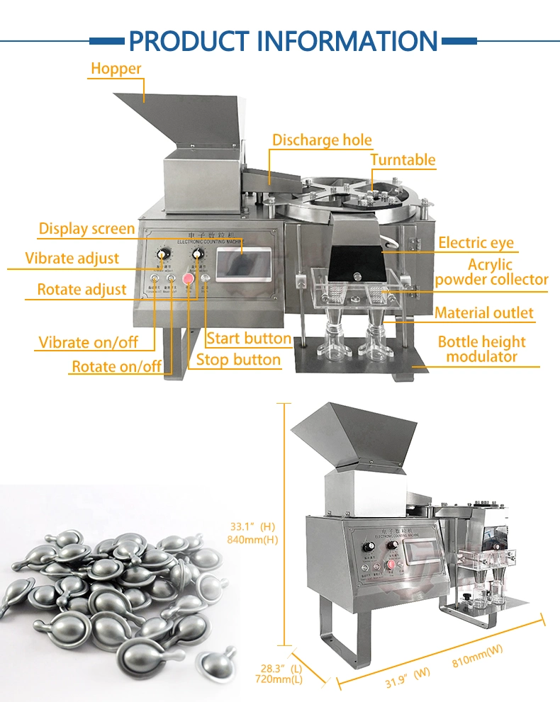 Jsj-60 Semi Automatic Capsule Tablet Candy Gummy Chocolate Counting Machine