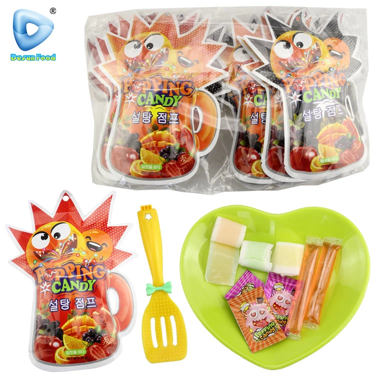 Cheap Packing Surprise Bag Toy Roll Soft Candy with Popping Candy and Fruit Jelly