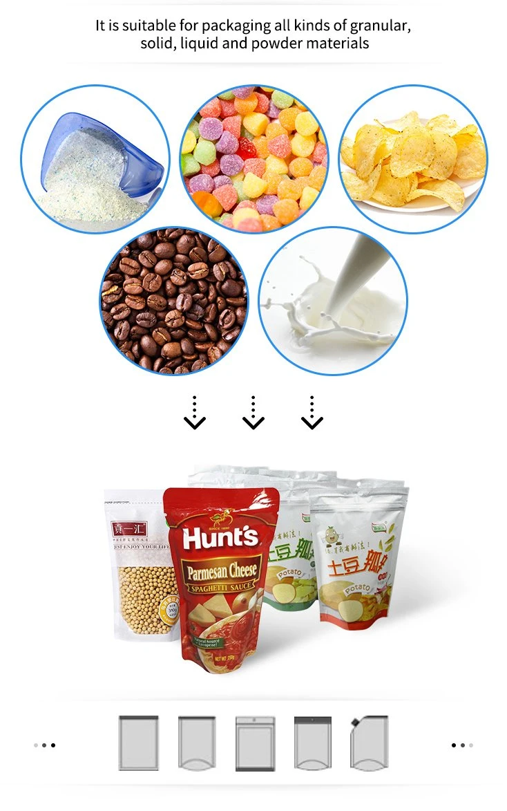 Puff Corn Soft Candy and Nuts Automatic Pre-Made Pouch Doypack Packing Machine Granules Packaging Machine with Multihead Weigher