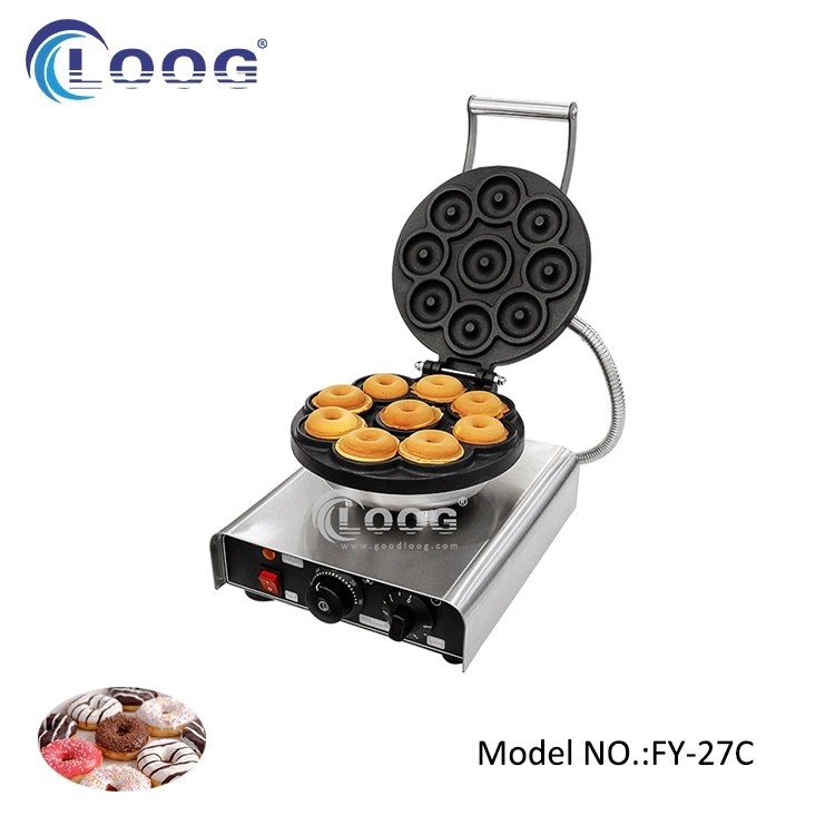 New Arrival Commercial Doughnut Maker Baker Grill Snack Machine Restaurant Equipments Waffle Making Machine Small 9 Grids Donuts for Sweet Shops Prices