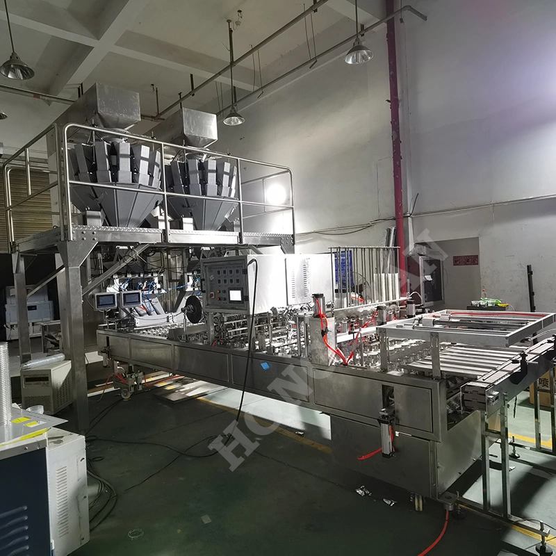 Tea with Milk Cup Filling Packaging Machine with Multiple Heads Scale