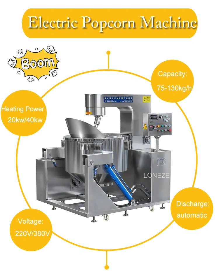 Commercial Electric Popcorn Making Machine Gas Industrial Sweet and Salt Popcorn Machine