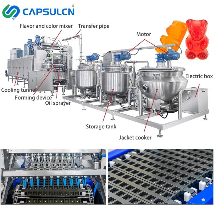 China Factory Fully Auto Candy Sweets Gummy Making Machine Production Equipment Chocolate Gummy Bears Machine