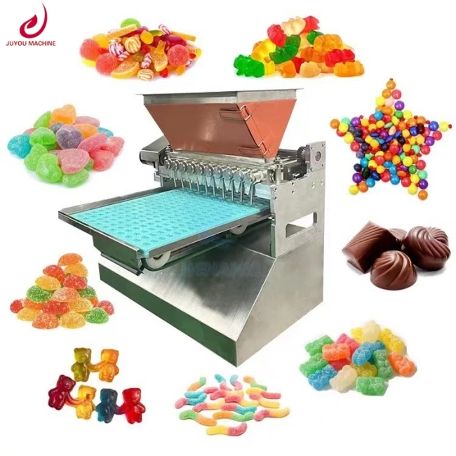 Automatic Gummy Filling Depositor Maker Ball Bear Soft Sugar Mint Jelly Lollipop Small Hard Gummy Bear Candy Making Machine