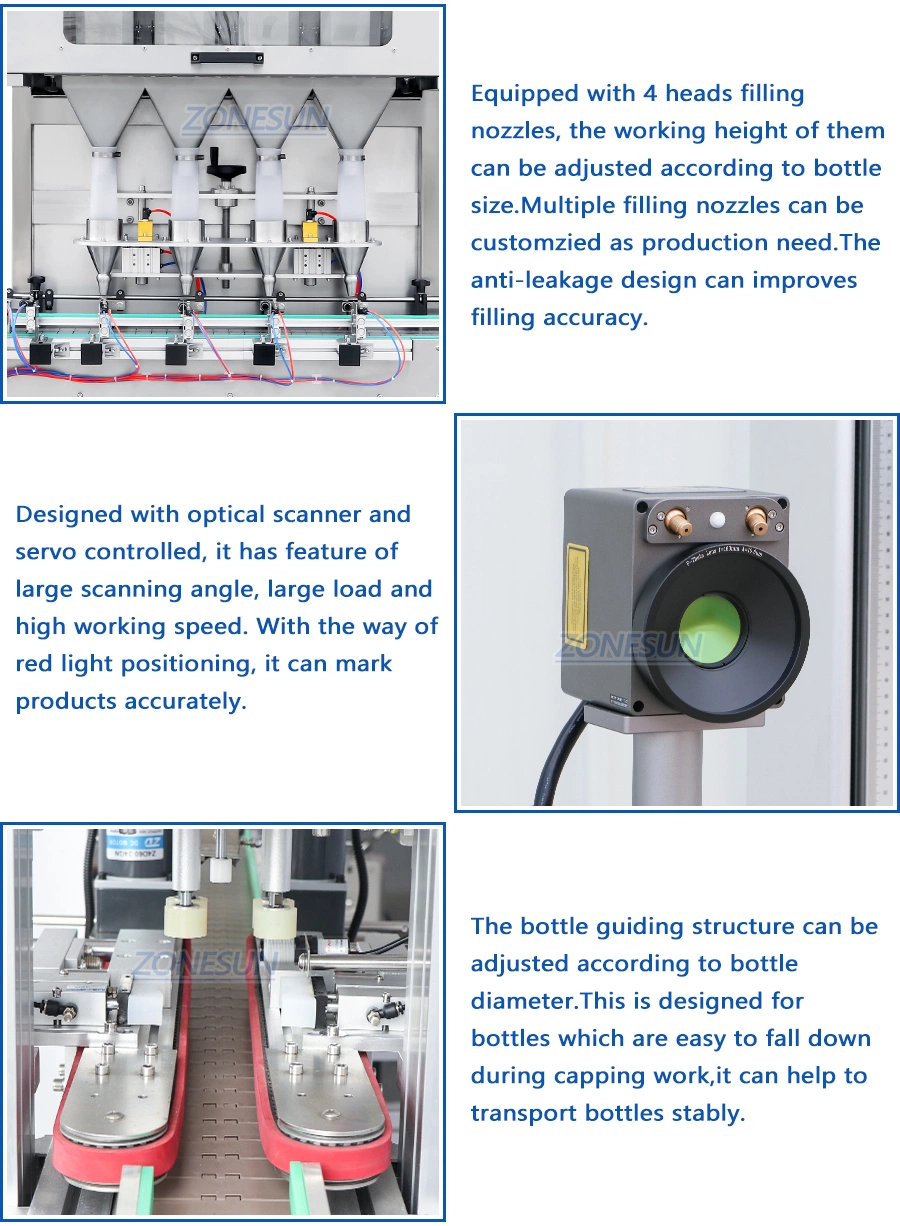 Zonesun Automatic Peanut Candy Gummy Granule Bottle Packing Machine Line