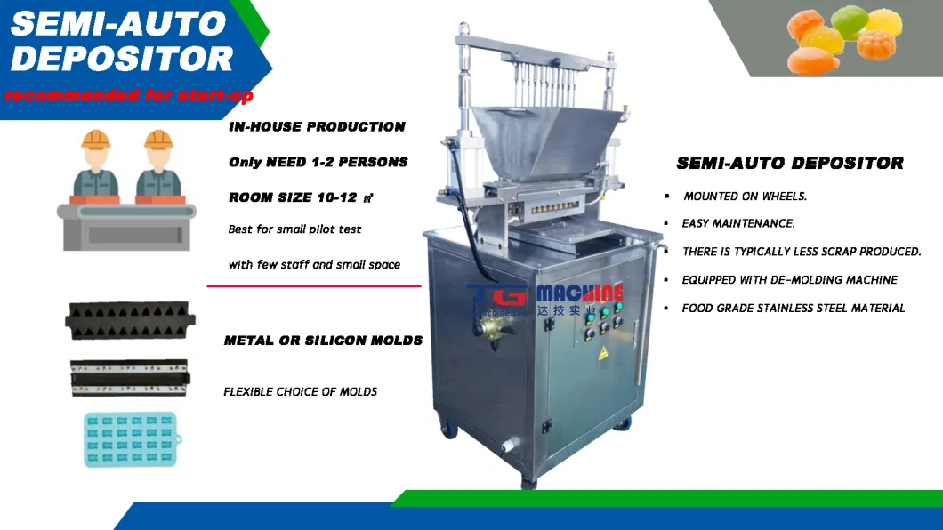 Small Capacity Gummy Candy Machine Factory Price Jelly Beans Manufacturing Line