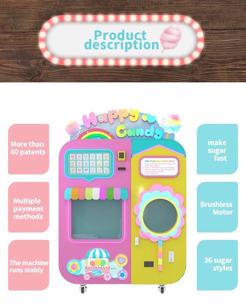 Touch Screen Custom Making Cotton Candy Vending Machine