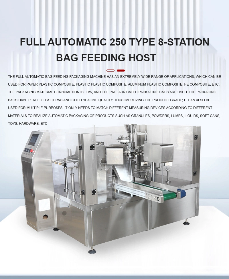 Automatic Granule Packing Machine Doypack Filling Machine Coffee Bean Candy Candis Seeds Grain Pouch Premade Bag Packing Machine