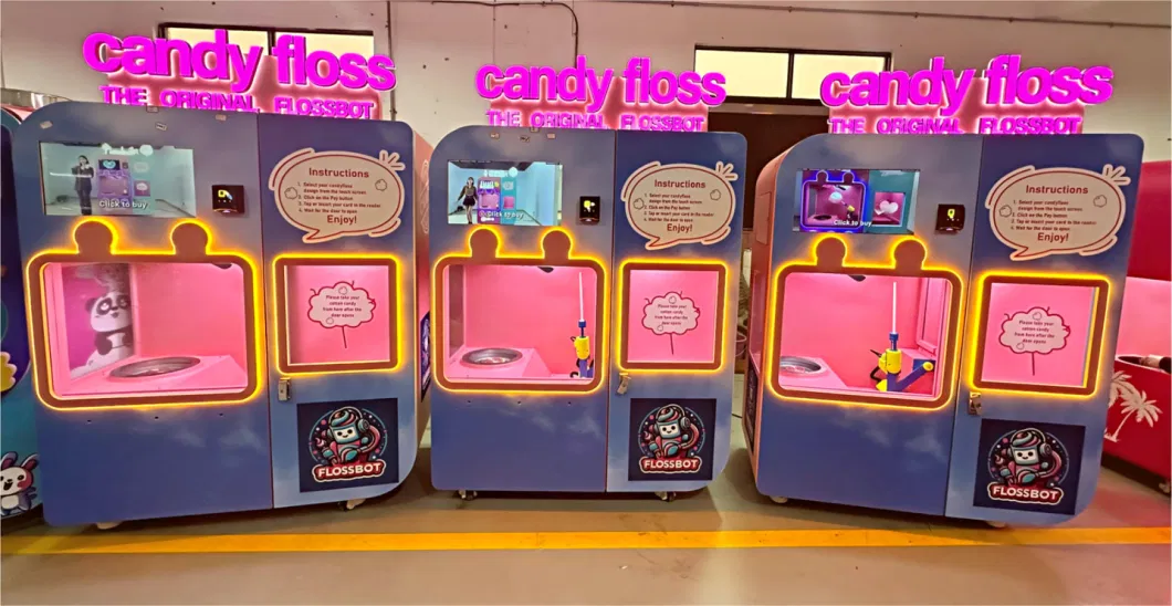 Automatic Cotton Candy Vending Machine Cotton Candy Sweets Making Machine