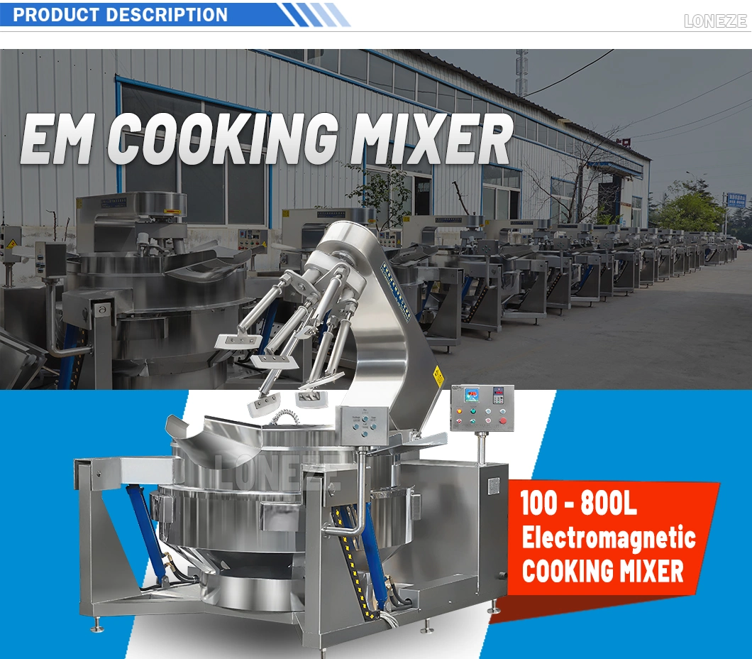 China New Industrial Snack Manufacturing Machine Automatic Big Electric Steam Gas Candy Mixer Cooker