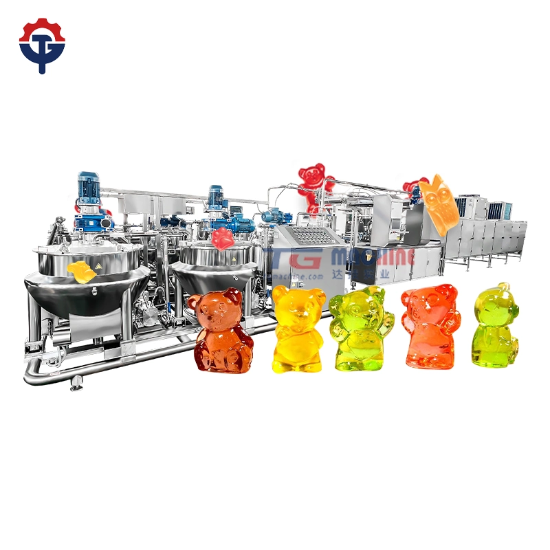 Tg Automatic Great Capacity Gummies Jelly Candy Bear Making Depositor Equipment Pouring Machine Production Line