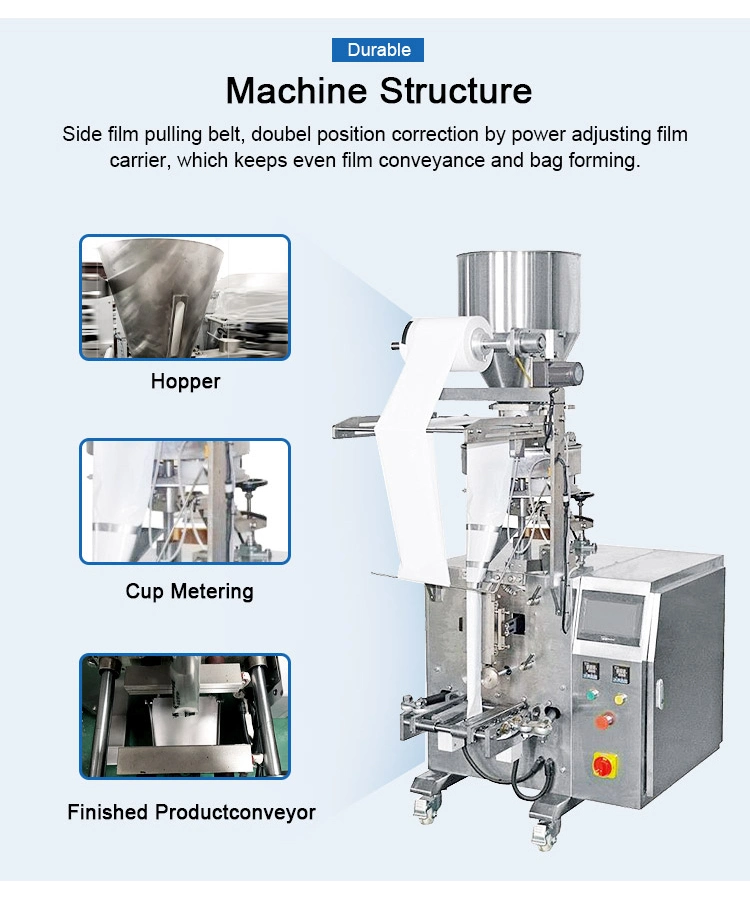 Banana Chips Shredded Cheese Effervescent Tablets Camembert Automatic Granular Particle Gummy Soft Candy Packaging Machine