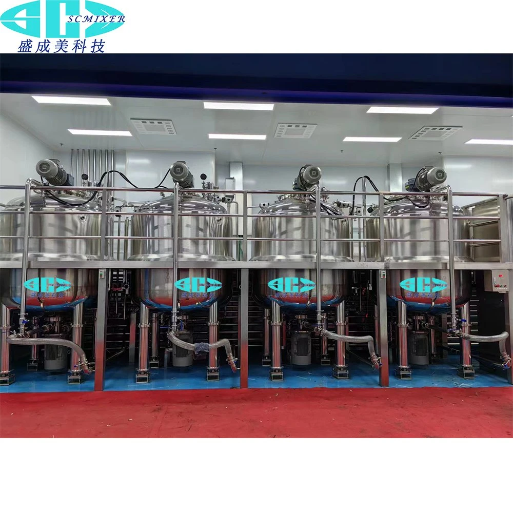 Full Automatic Heating Dissolving Sugar Syrup Melting Mix Tank with Agitator Gummy Making Mixing Machine