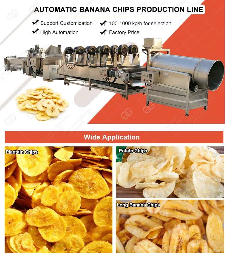 500kg/H High Quality Sweet Snack Banana Processing Plant Philippines Banana Chips Making Machine Automatic