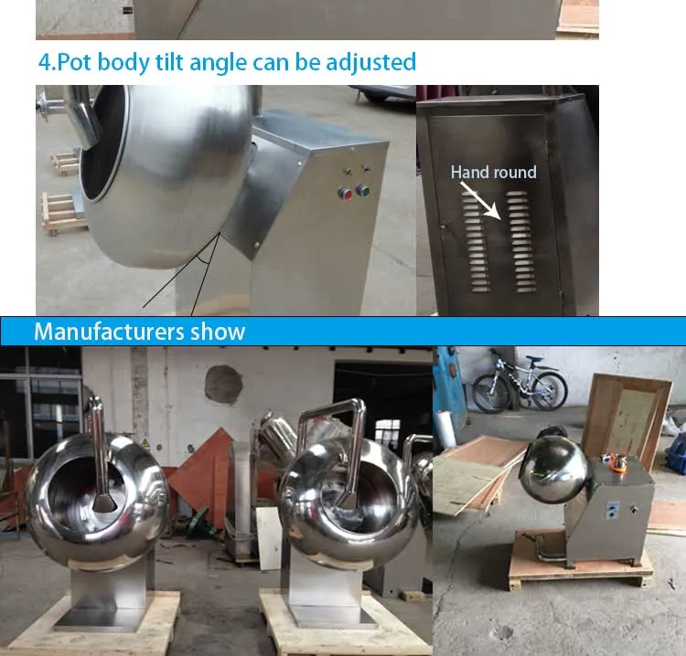 Factory Price Peanut Chocolate Sugar Candy Tablet Pill Coating Machine Pan Stainless Steel