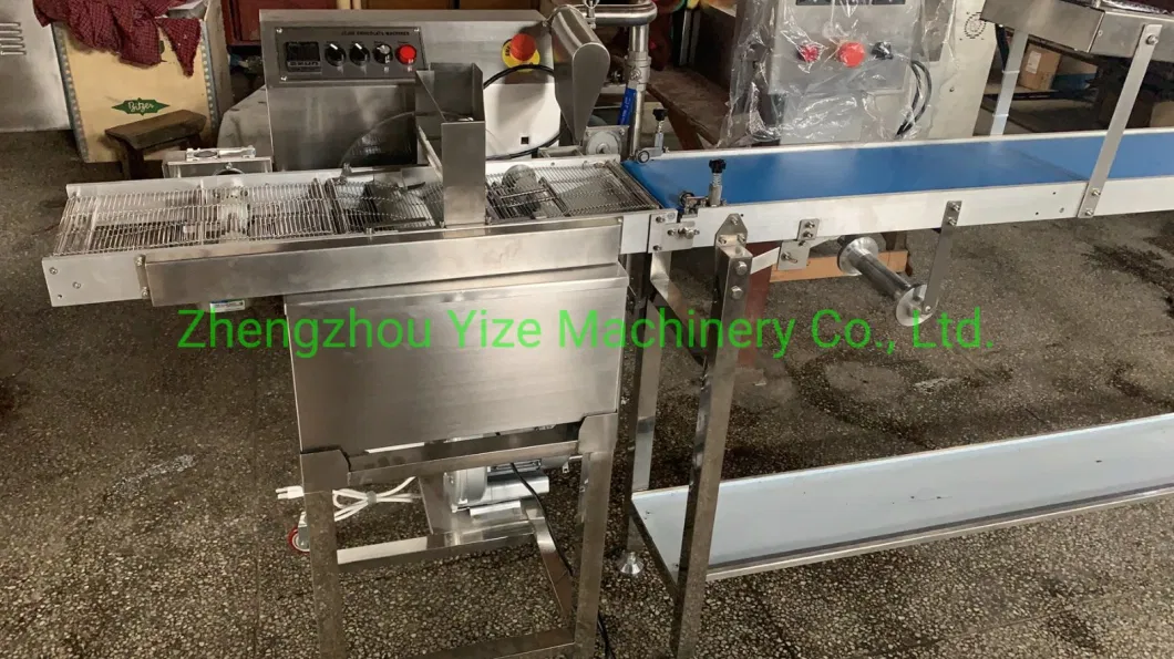 Automatic Chocolate Enrobed Melting Candy Bar Covering Caramel Enrobing Coating Making Machine