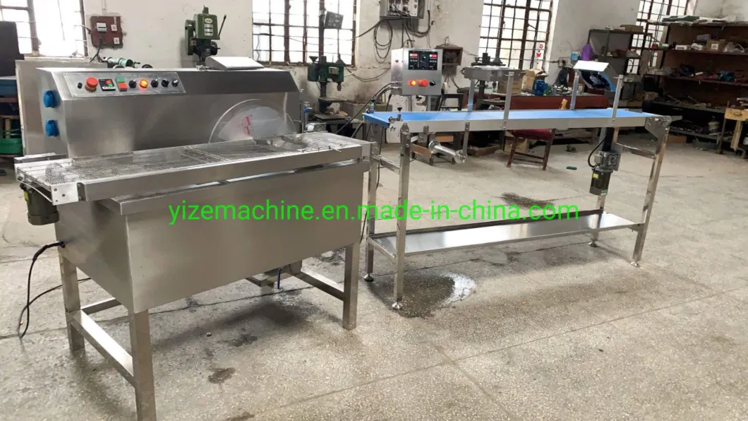 Automatic Chocolate Enrobed Melting Candy Bar Covering Caramel Enrobing Coating Making Machine