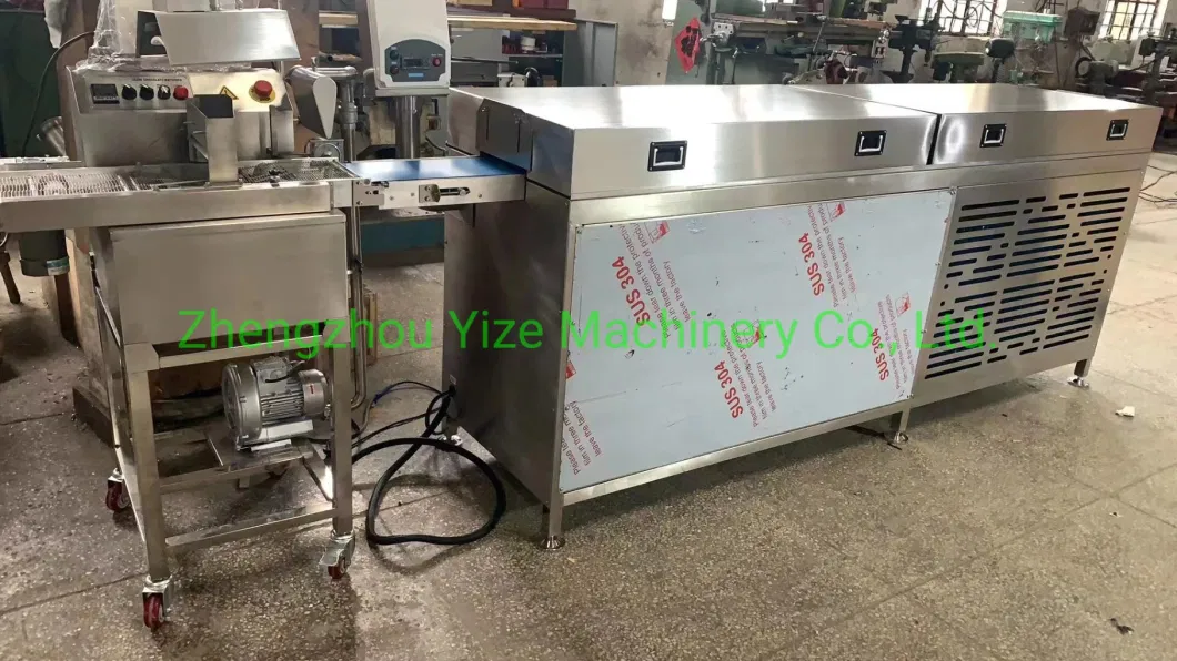 Automatic Chocolate Enrobed Melting Candy Bar Covering Caramel Enrobing Coating Making Machine