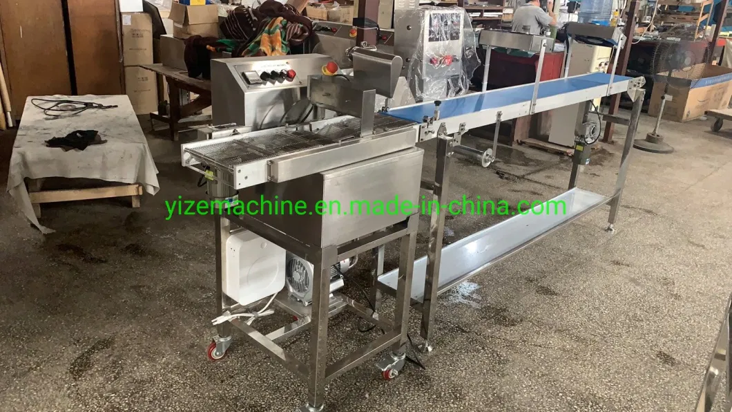 Automatic Chocolate Enrobed Melting Candy Bar Covering Caramel Enrobing Coating Making Machine