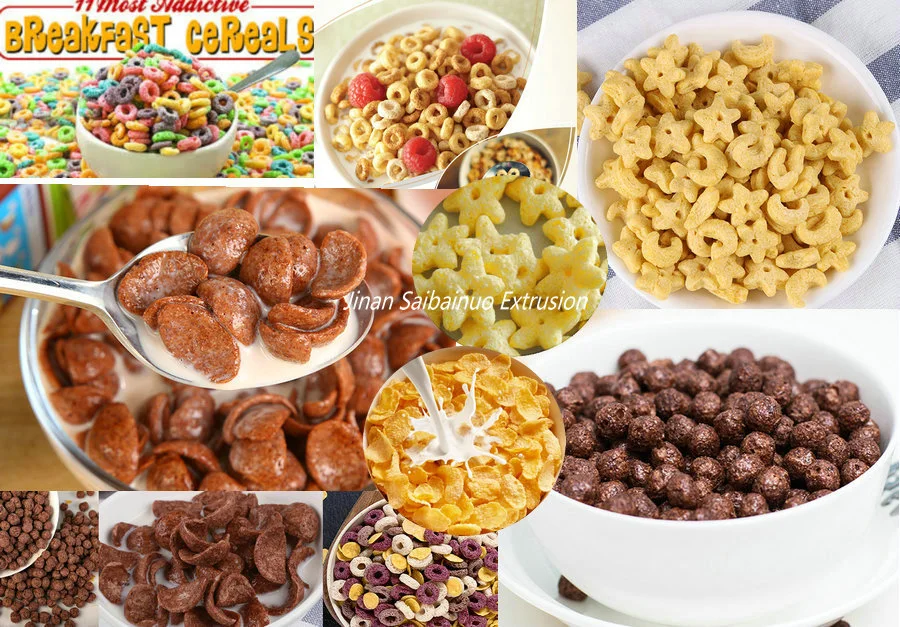 Automatic Industrial Crispy Sweet Kelloggs Choco Balls Pops Puff Snacks Chips Food Plant Breakfast Cereals Corn Flakes Making Processing Production Machine Line