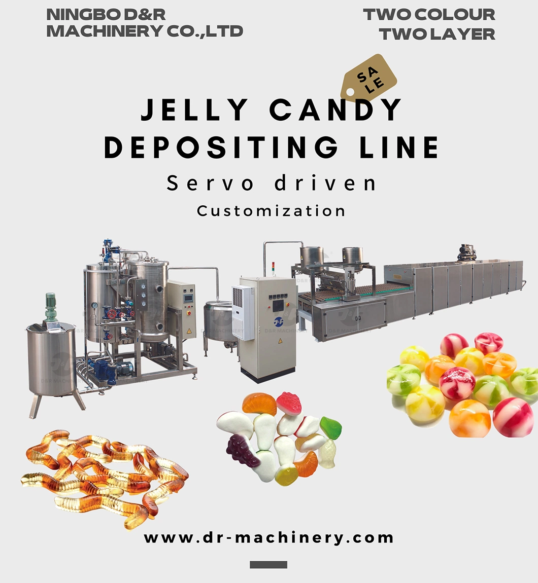 Full Automatic Gummy Candy Making Machine with Servo Driven One &amp; Two Colour Jelly Candy Depositor