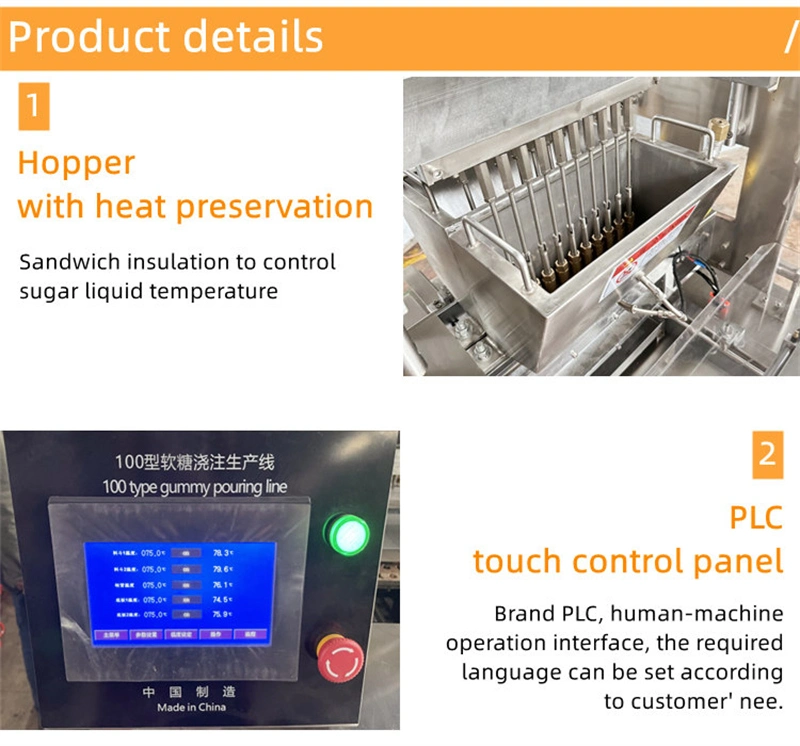 Gumtop-Series Sugarfree Candy Production Line 100~150kg/H Gummy Pouring Automatic Production Line