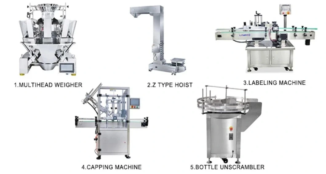 Automatic Gummy Candy / Dry Food Weight Bottle/Can/Jar Filling Packing Machine