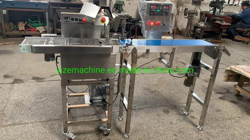 Automatic Chocolate Enrobed Melting Candy Bar Covering Caramel Enrobing Coating Making Machine