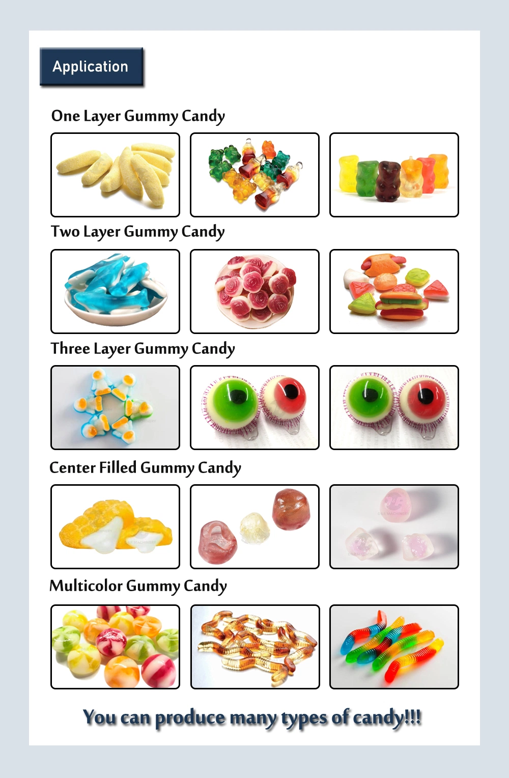 China Confectionery Machinery Center Filling Jelly Bean Pectin Gummy Candy Making Machine Starch Mogul Plant Gummy Candy Production Line