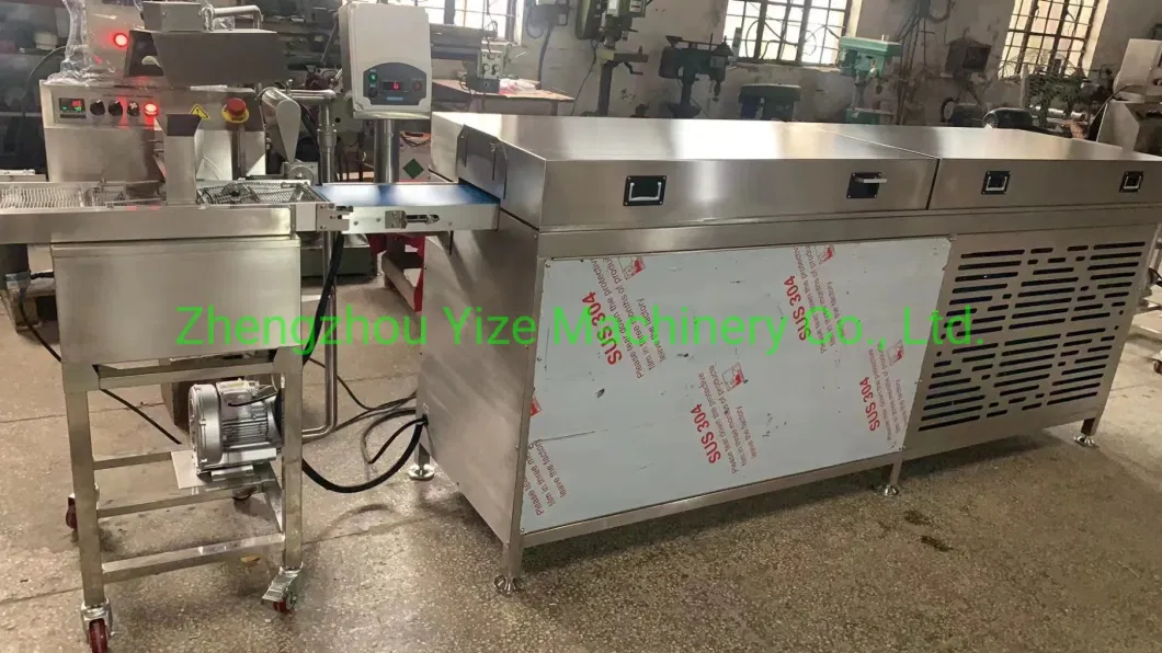 Automatic Chocolate Enrobed Melting Candy Bar Covering Caramel Enrobing Coating Making Machine