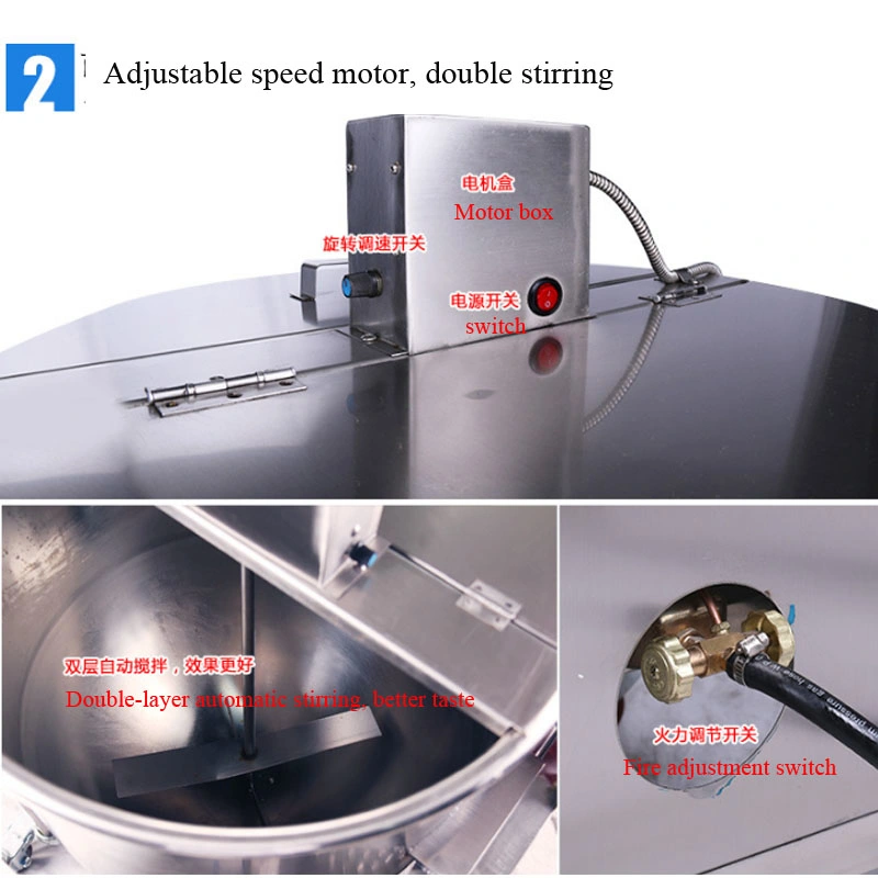 Industrial Corn Popcorn Maker Making Machine Big Caramel Kettle Gas Caramel Popcorn Maker Production Line