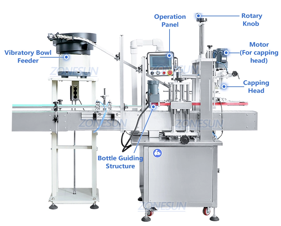 Zonesun Automatic Peanut Candy Gummy Granule Bottle Packing Machine Line