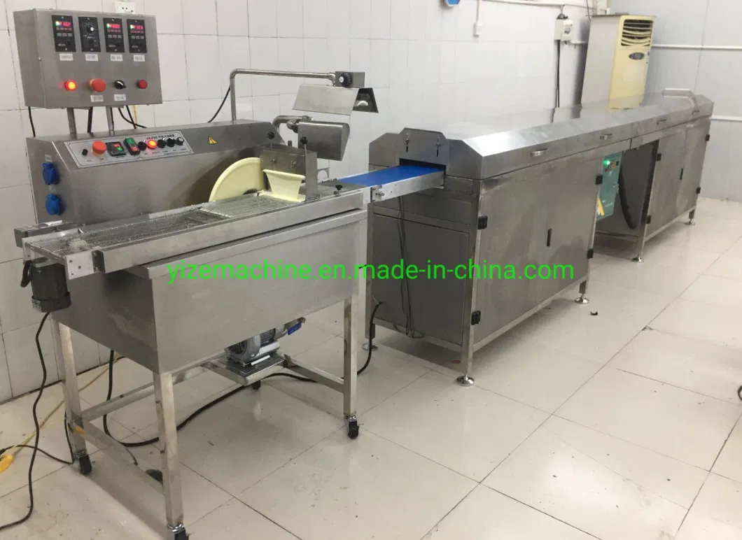 Automatic Chocolate Enrobed Melting Candy Bar Covering Caramel Enrobing Coating Making Machine