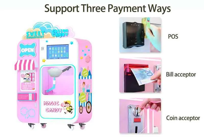 Robot Operate Electric Candy Floss Cotton Candy Floss Making Machine