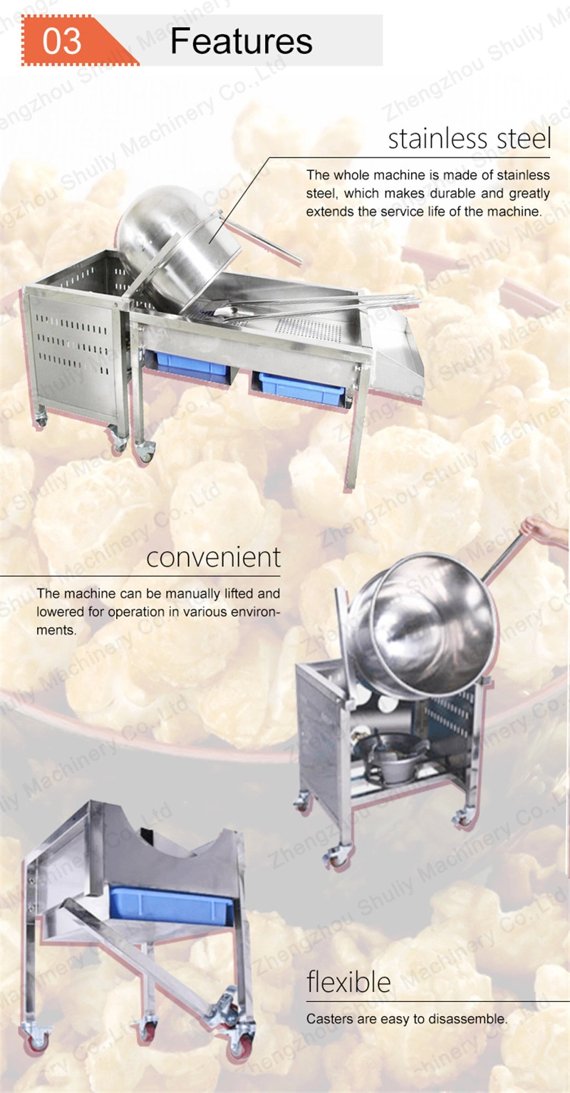 Stainless Steel Caramel Popcorn Making Pop Corn Maker Machine