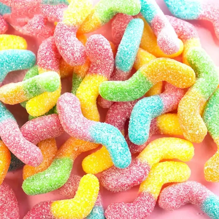 Sour Worms Jelly Candy OEM Jelly Manufacturer Extra Sour Gummy Worms Candy