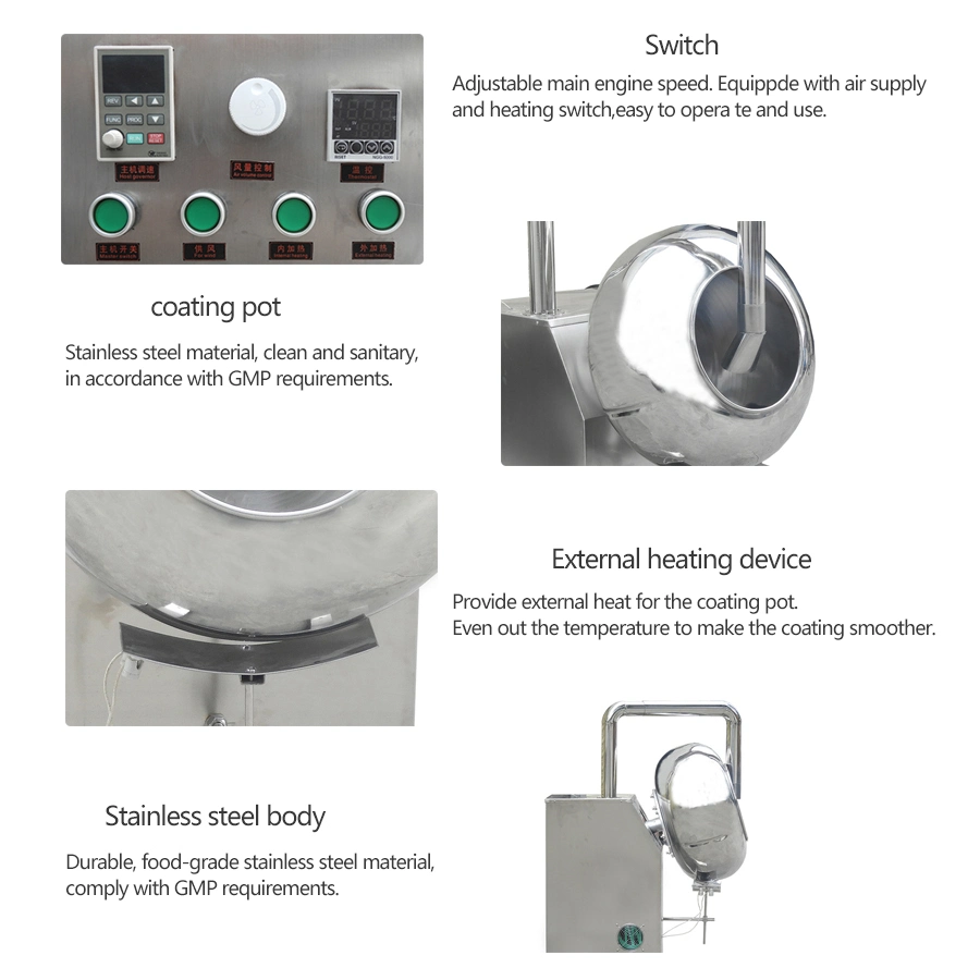 Sugar Coating Machine Chocolate Coating Machine Sugar Candy Nut Sugar Coating Pan Machine