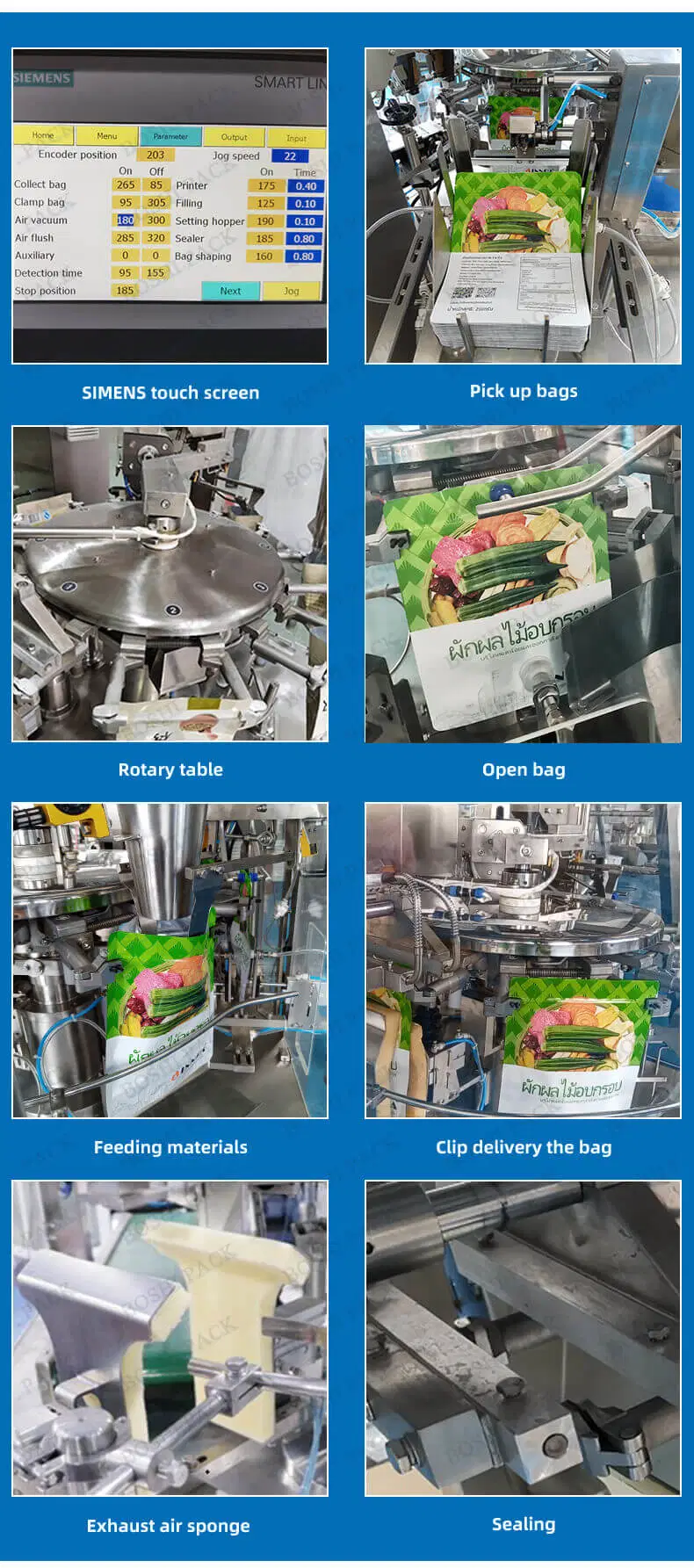 Premade Pistachio Soft Candy Oatmeal Chocolate Beans Peanut Doypack Pouch Packaging Machine Plastic Packaging Machine