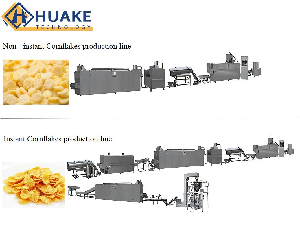 Automatic Breakfast Cereal Sweet Corn Flake Making Processing Machine Snack Extruder Production Line Snack Food Machine