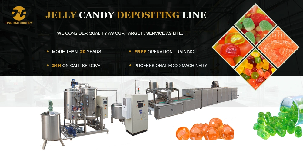 China Confectionery Machinery Fully Automatic Pectin Jelly Candy Production Line for Center Filling Soft Candy Jelly Gummy Candy Depositing Making Machine